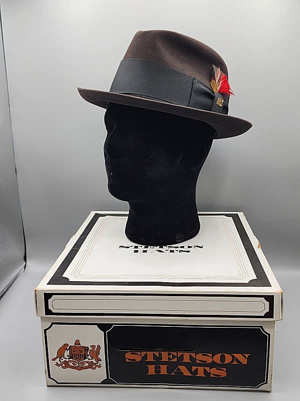 Vintage brown felt men's hat by