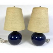 Vintage Bulbous Pair of Blue G