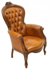 VINTAGE BUTTON-TUFTED LEATHER