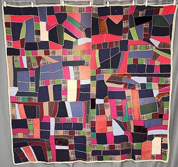 Vintage c1930 Wool Crazy Quilt