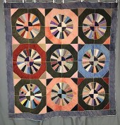 Vintage c1940 Wagon wheel Quil