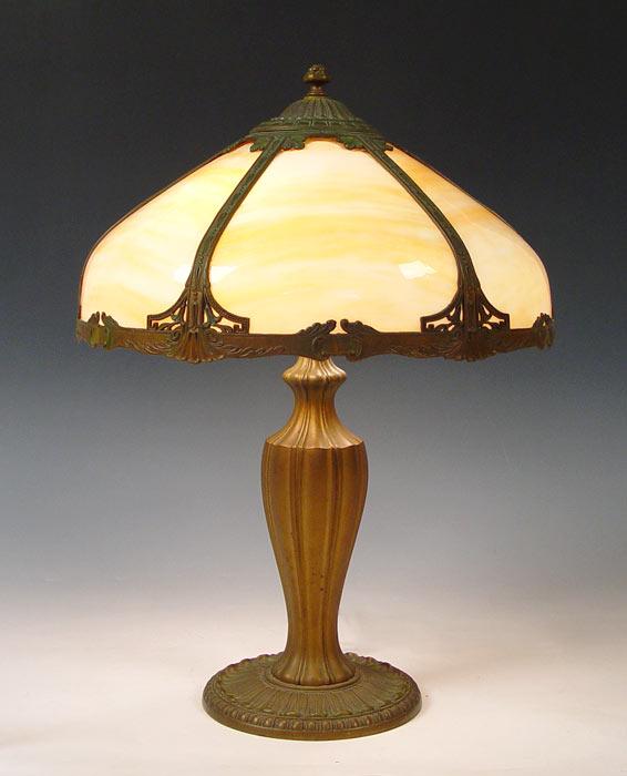 VINTAGE CARAMEL SLAG GLASS TABLE