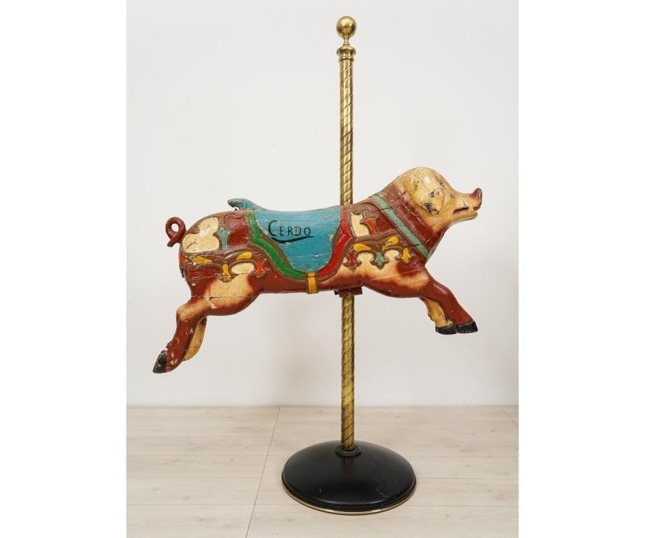 Vintage carousel carved and painted