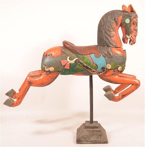 VINTAGE CARVED AND PAINTED CAROUSEL