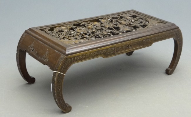 Vintage carved Asian coffee