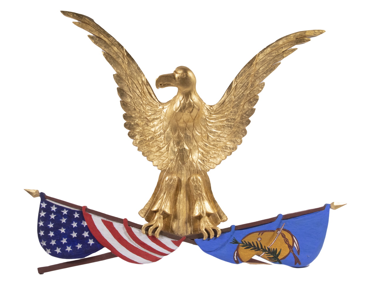 VINTAGE CARVED EAGLE PLAQUE BY J.