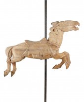 VINTAGE CARVED PINE CAROUSEL H