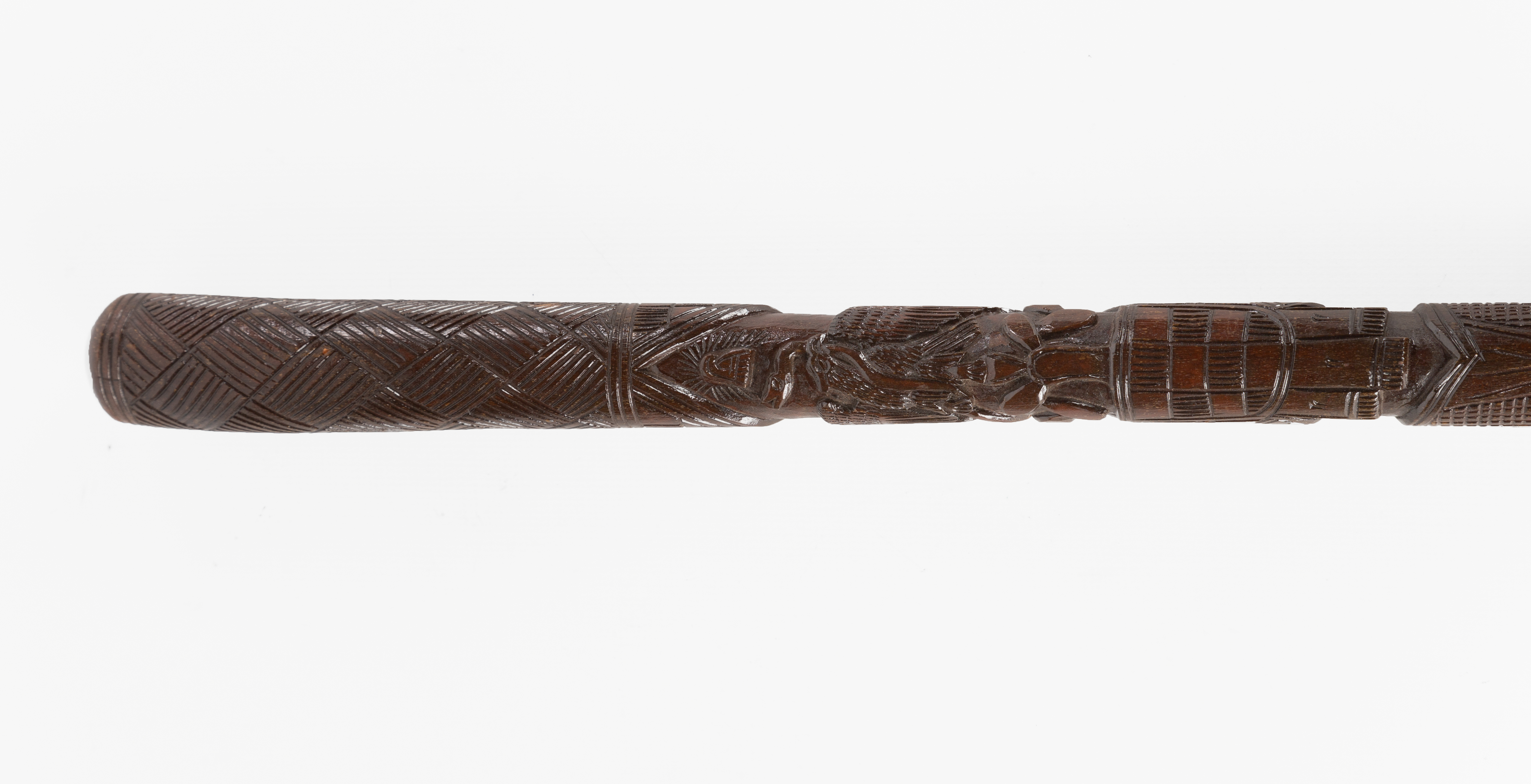 VINTAGE CARVED WOOD CANE WITH EAGLE