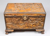 Vintage carved wood Chinese tr