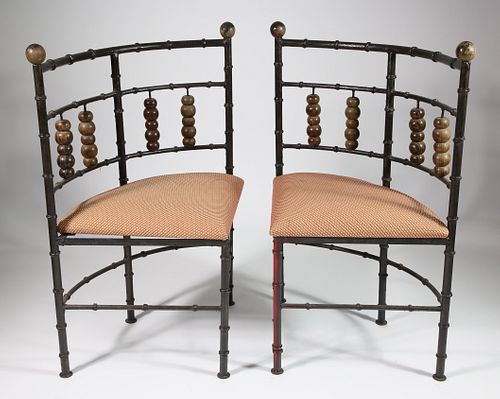 VINTAGE CAST IRON AND WOOD TWO-PART