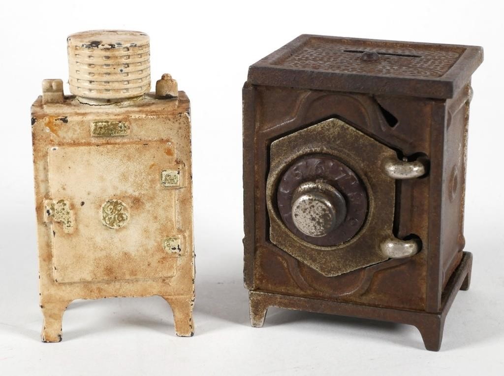 VINTAGE CAST IRON BANKSLot of two