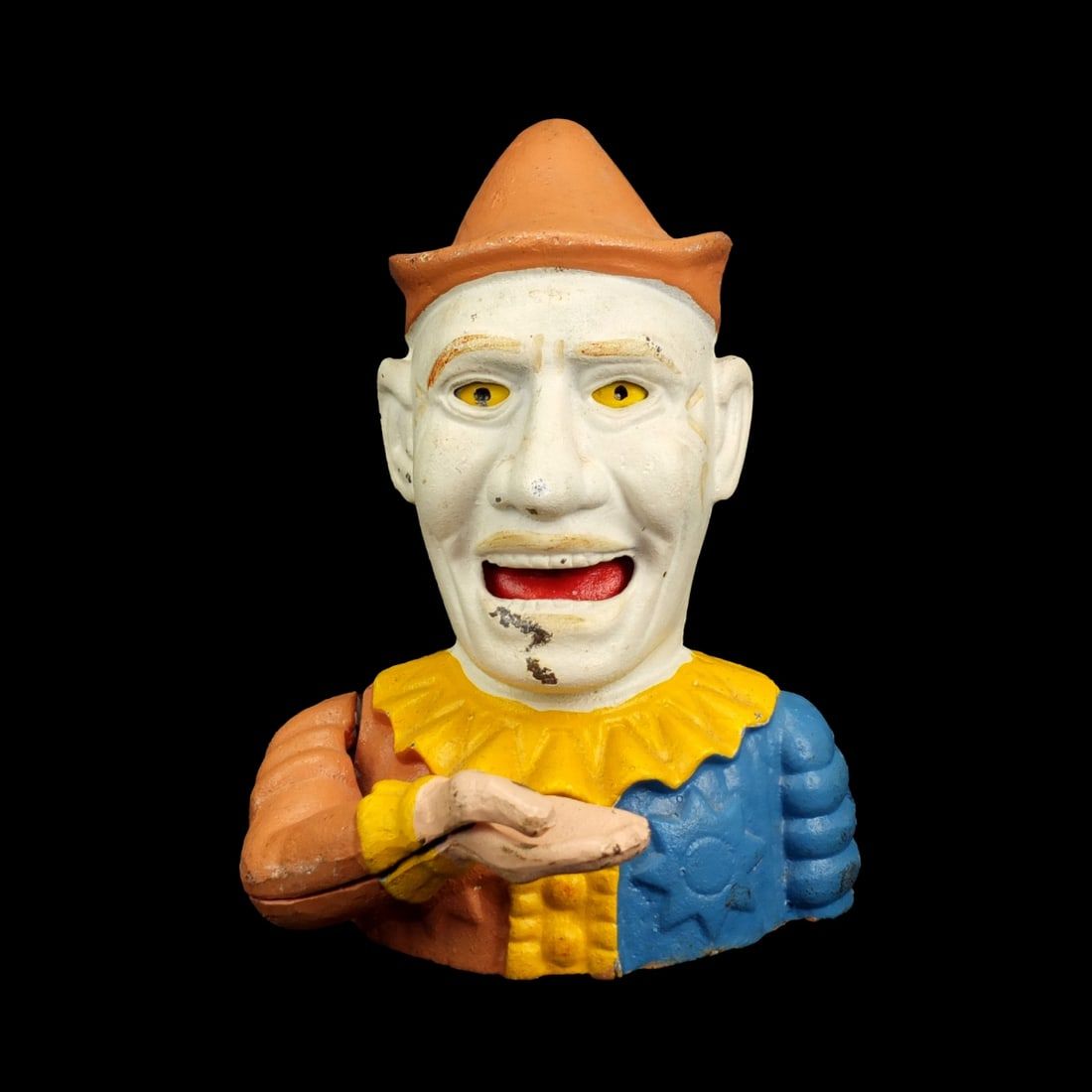 VINTAGE CAST IRON CLOWN COIN