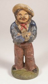 VINTAGE CAST IRON POLYCHROME J