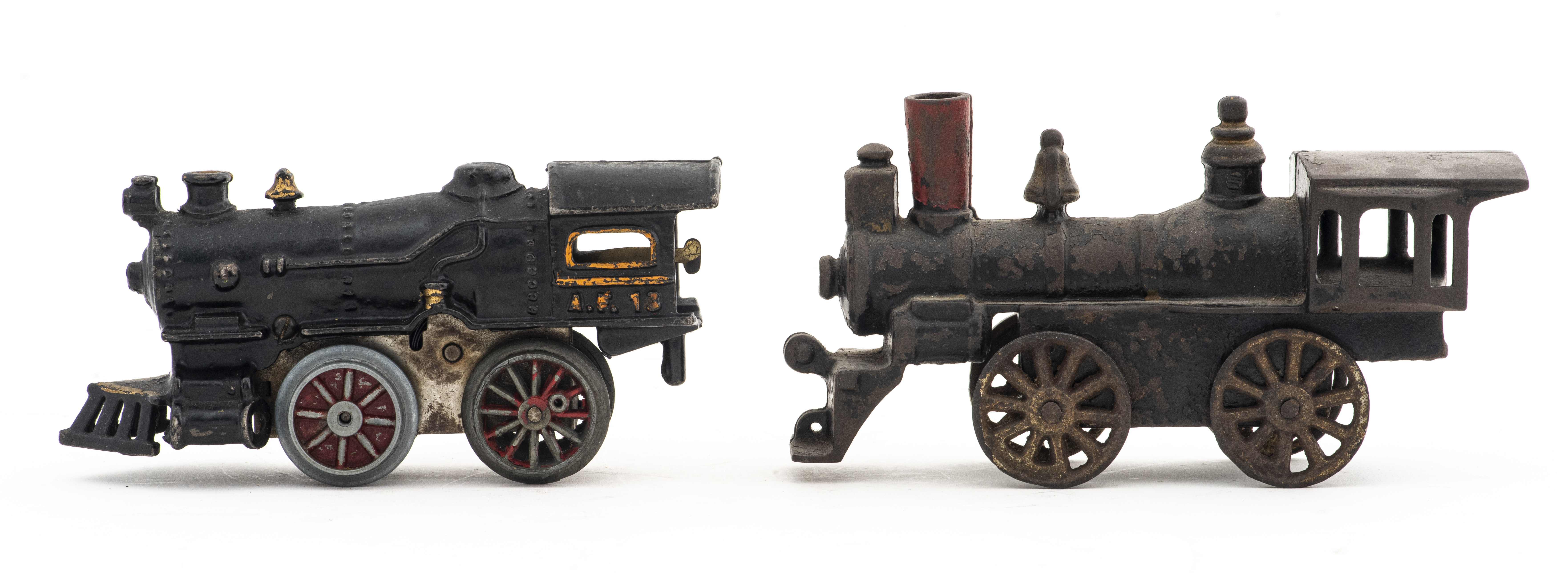 VINTAGE CAST IRON TOY TRAINS, 2 Two