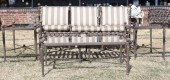 VINTAGE CAST METAL BENCH AND 5