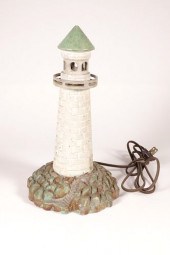 VINTAGE CAST ZINC LIGHTHOUSE L
