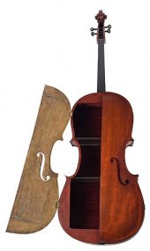 VINTAGE CELLO FORM HANGING WAL