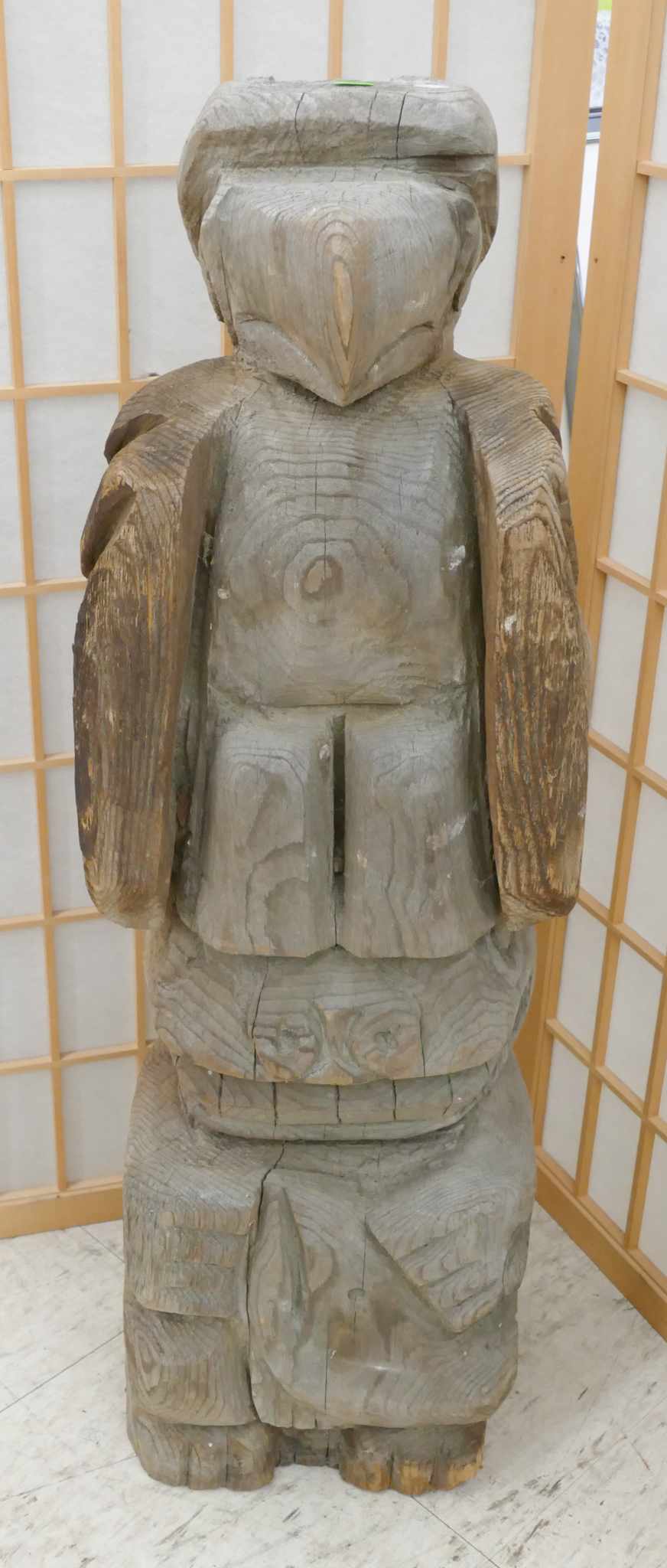 Vintage Chainsaw Carved Cedar Eagle