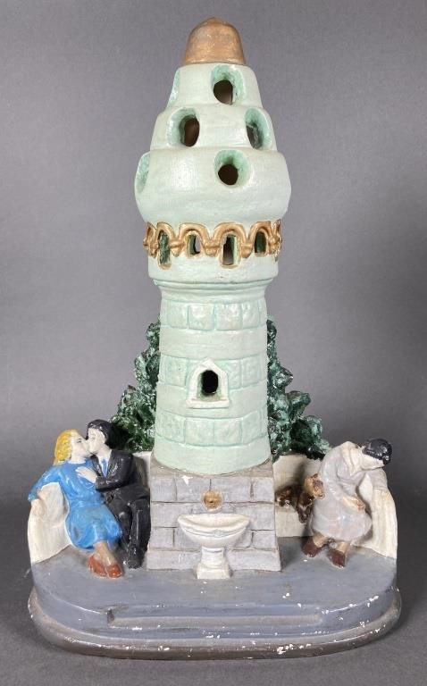 VINTAGE CHALKWARE TOWERChalkware