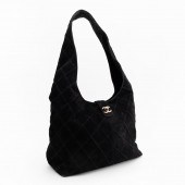 VINTAGE CHANEL BLACK SUEDE HOB