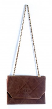 VINTAGE CHANEL BROWN SUEDE FLA