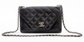 VINTAGE CHANEL QUILTED BLACK L