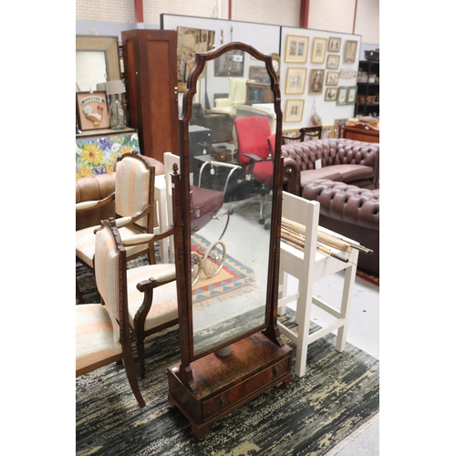 Vintage cheval mirror with drawer