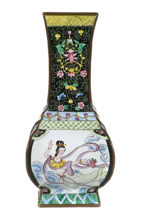 VINTAGE CHINESE ENAMELED COPPER