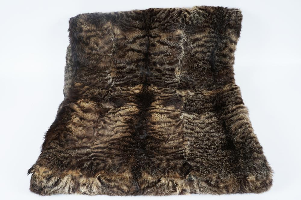 VINTAGE CHINESE FUR BLANKET 54 X 72