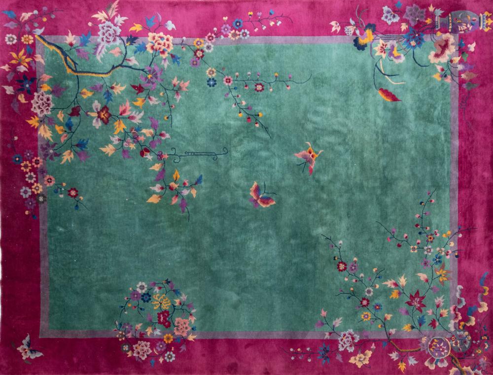 VINTAGE CHINESE NICHOLS RUG APPROX.