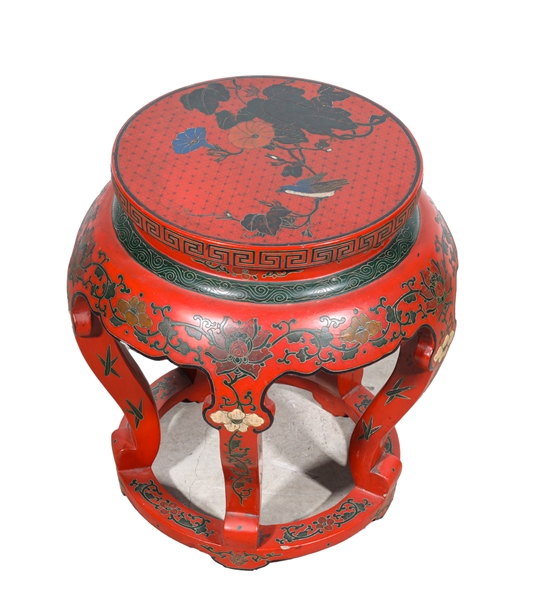 Vintage Chinese red lacquer side