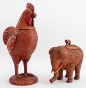 VINTAGE CHINESE WICKER ROOSTER