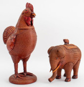 VINTAGE CHINESE WICKER ROOSTER