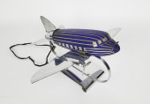 VINTAGE CHROME AND GLASS AIRPL