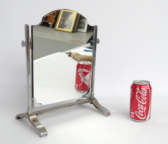 Vintage chrome dresser mirror. 14''