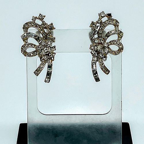 VINTAGE CLEAR RHINESTONE AND SILVER