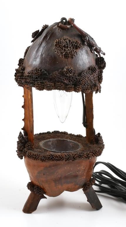 VINTAGE COCONUT TABLE LAMP,
