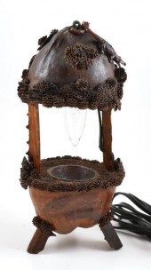 VINTAGE COCONUT TABLE LAMP, FL