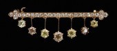 Vintage colored diamond bar pi