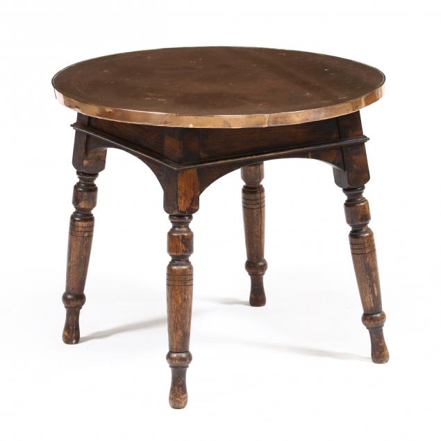 VINTAGE COPPER TOP SIDE TABLE Mid