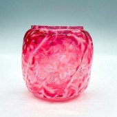 VINTAGE CRANBERRY GLASS CANDLE