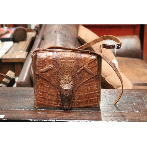 Vintage crocodile handbag, approx