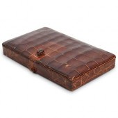 VINTAGE CROCODILE POWDER CASED