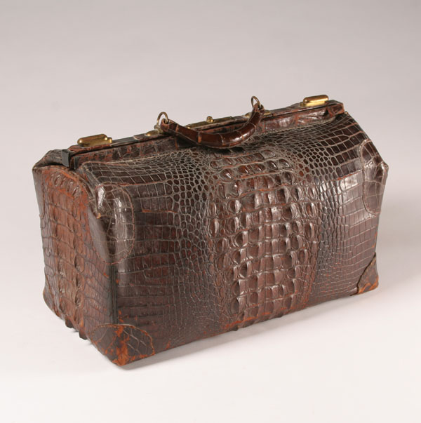 Vintage crocodile valise/bag;