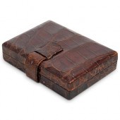 VINTAGE CROCODILE VANITY CASED
