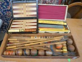 VINTAGE CROQUET SET, ENCASED,