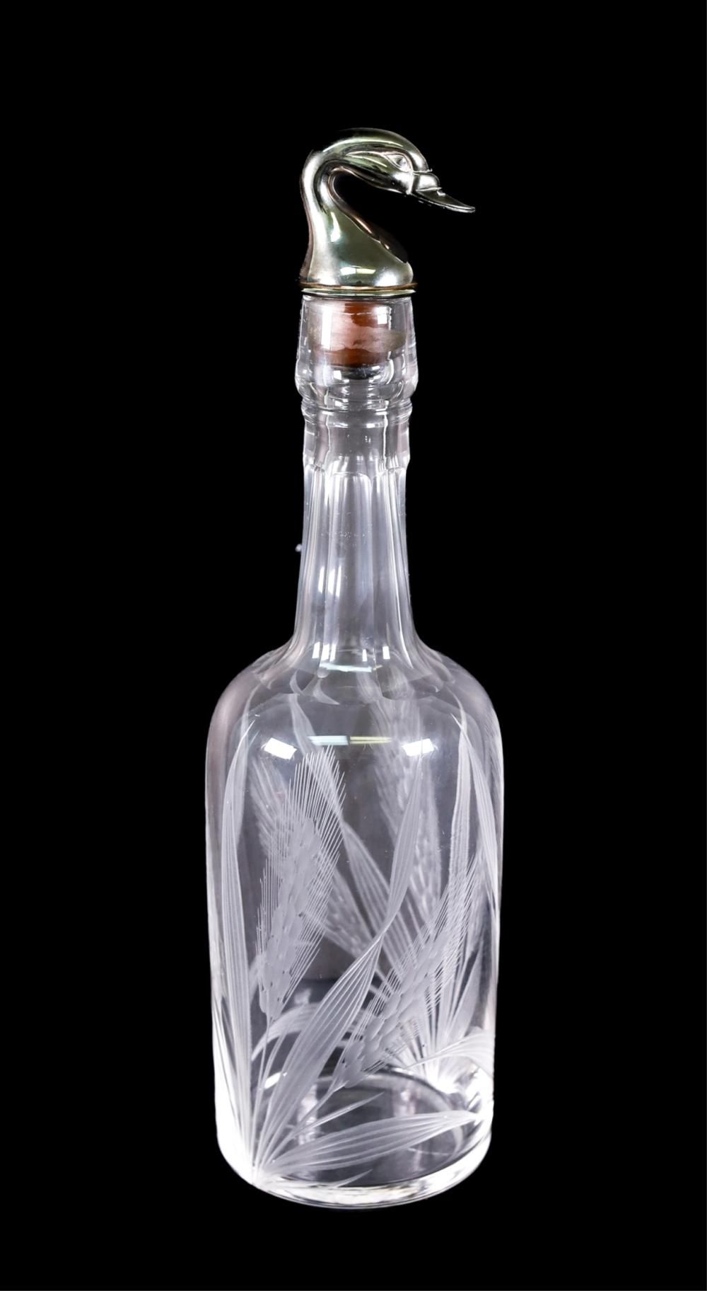 VINTAGE CRYSTAL ENGRAVED WHEAT