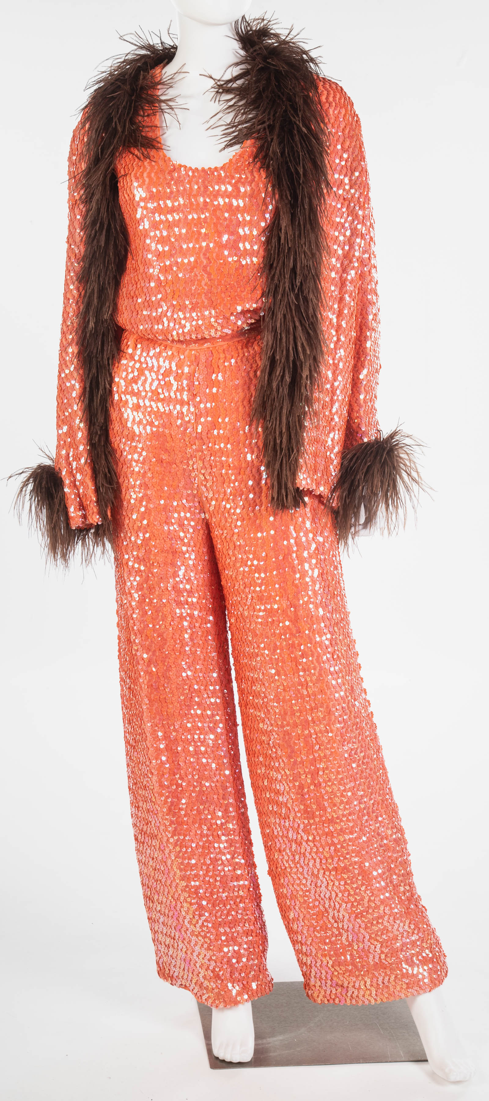 VINTAGE CUSTOM-MADE CORAL SEQUIN