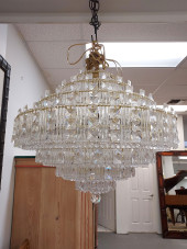 VINTAGE CUT CRYSTAL AND BRASS