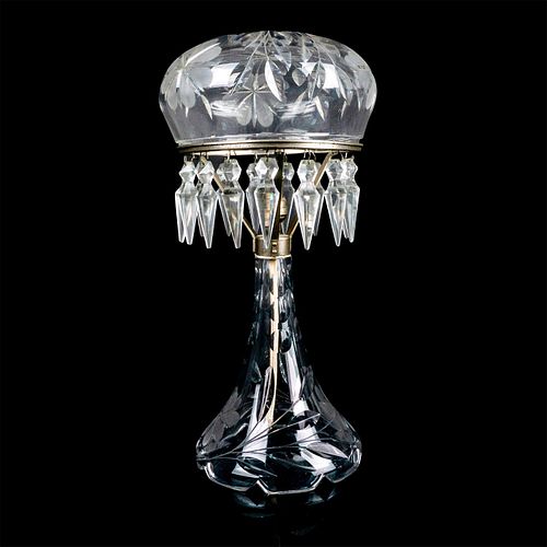 VINTAGE CUT GLASS DOME LAMPAmerican